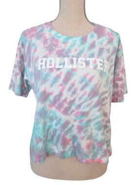 NWT Hollister Pastel Tie Dye Oversized Logo Graphic T-Shirt Medium